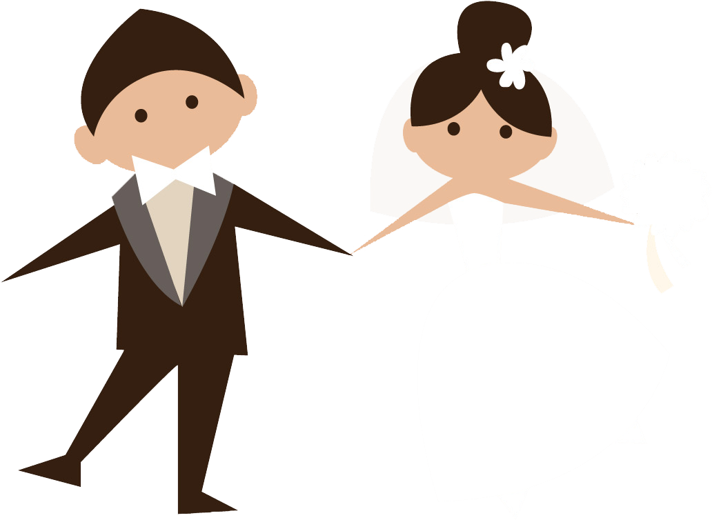 Clip Art Illustrations Wedding - Bride And Groom Clipart Png (1125x850), Png Download