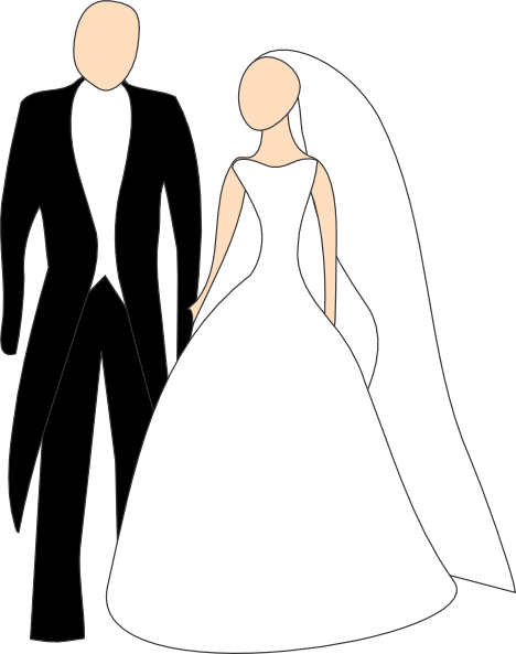 Bride And Groom Clip Art At Vector Clip Art - Bride Groom Clip Art (468x593), Png Download