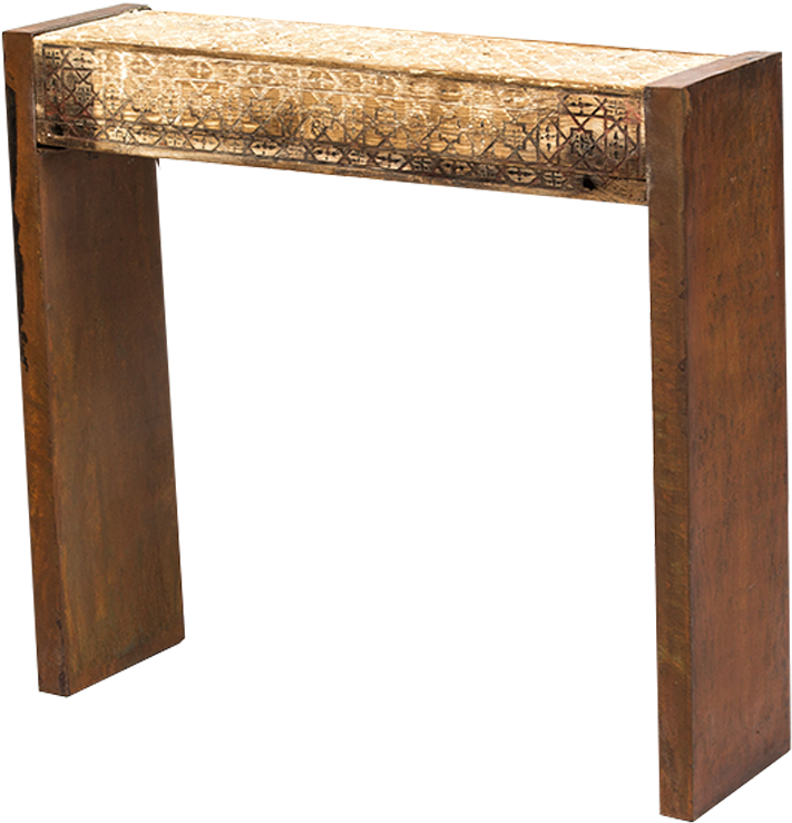 Beautiful And Old Cedar Wood Beam Sculpts, With Its - Mantis Light Natural Solid Mango Computer Desk (883x956), Png Download