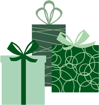 Christmas Presents Green - Good Night Canvas Print - Small By Yasmina Baggili (400x380), Png Download