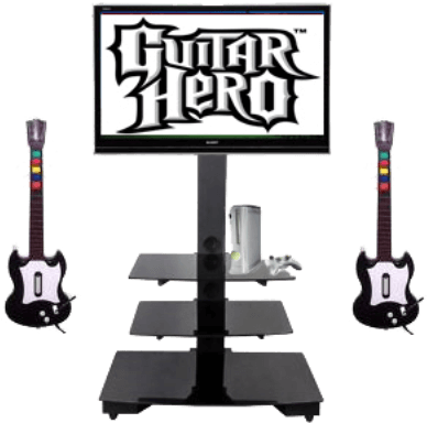 The Game Is For 1 Or 2 Players And Is Projected On - Motley Crue Guitar Hero Faceplate For Les Paul Controller (400x400), Png Download