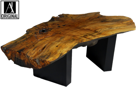 Reclaimed Spalted Maple Coffee Table With Black Base - Maple (480x320), Png Download