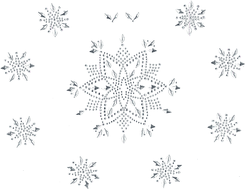 S1463<br>clear & Silver Snowflakes 9pc Set - Circle (500x484), Png Download