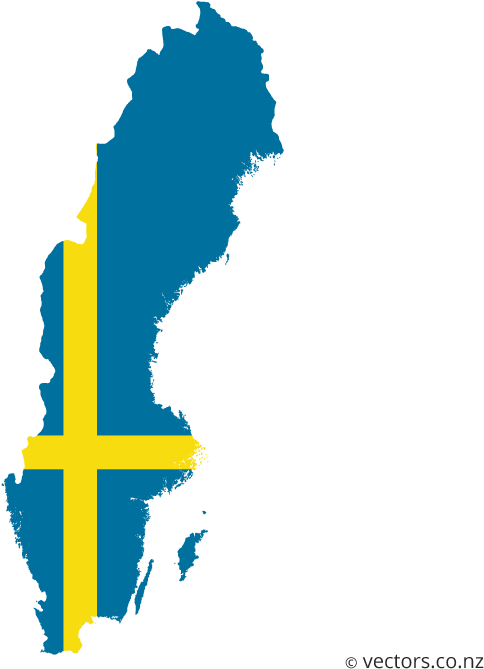 Flag Vector Map Of Sweden - Map Of Sweden Flag (700x700), Png Download