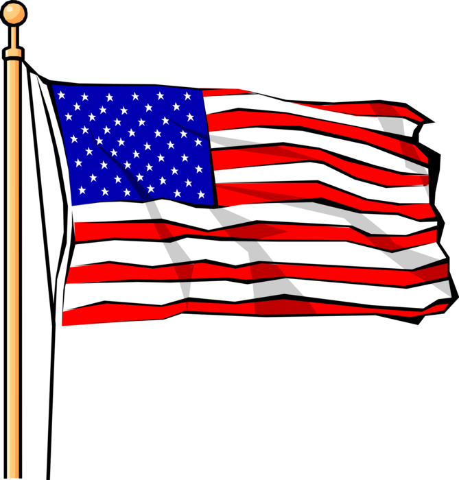 Vector Illustration Of United States Of America Stars - Two Countries, One Heart (russia) Ornament (round) (669x700), Png Download