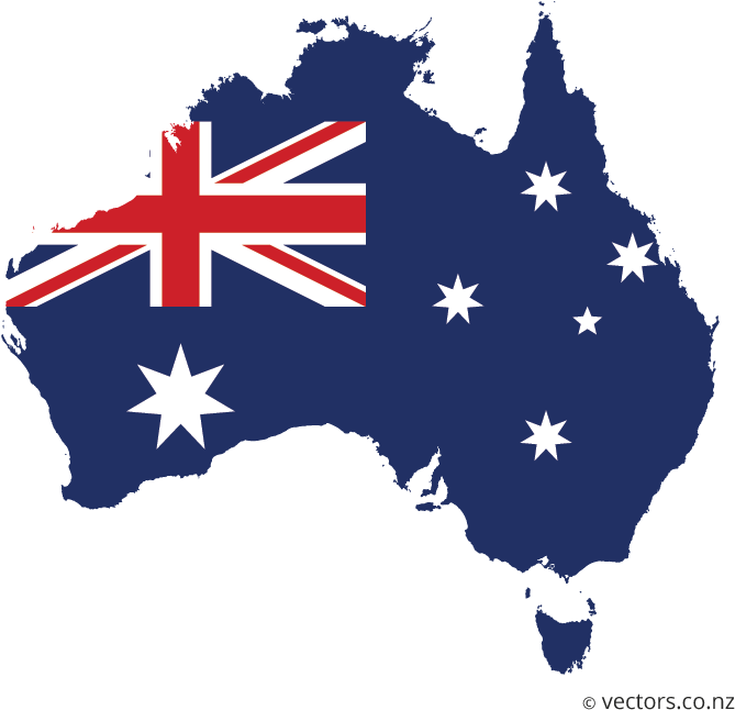 Flag Vector - Australia Flag Map Vector (700x700), Png Download
