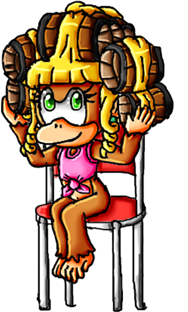 Donkey Kong Country - Hair Rollers Deviantart (565x751), Png Download