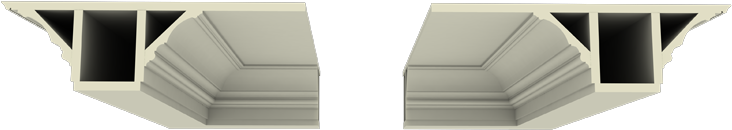 Box-beam Coffered Ceiling Termination Into Ceiling - Wood (750x198), Png Download