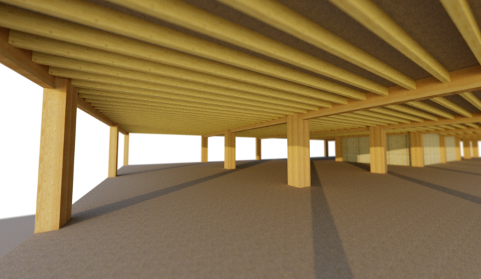 Cct With Glulam Columns - Column (700x407), Png Download
