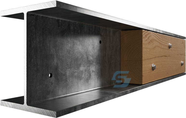 Holes Are Drilled In The Web Of The Beam To Enable - Flitched I Beam (800x576), Png Download