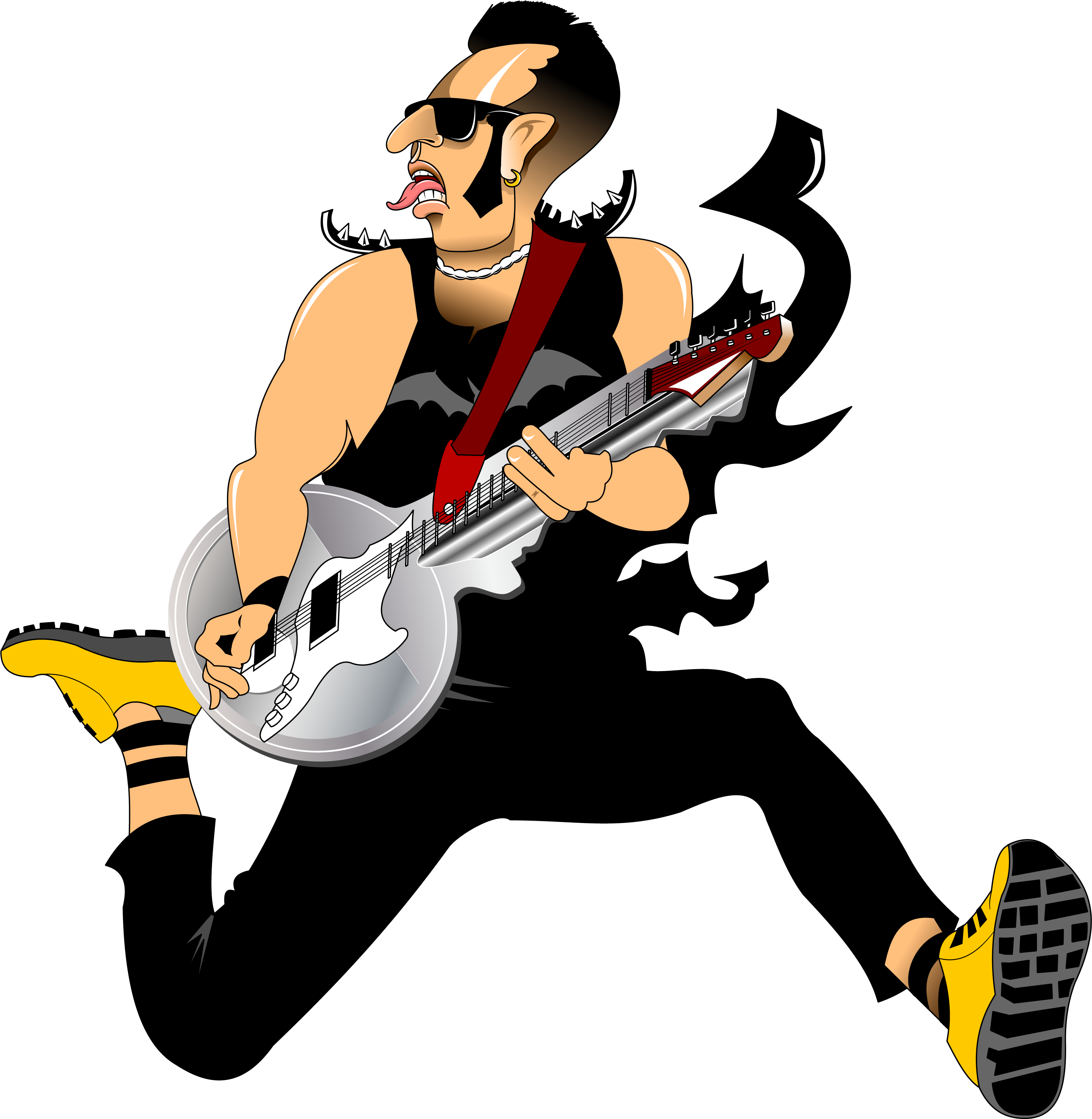 Lock & Roll Security - Rocker Cartoon (3244x3300), Png Download