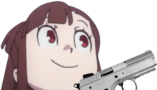 Post - Little Witch Academia Gun Meme (540x301), Png Download