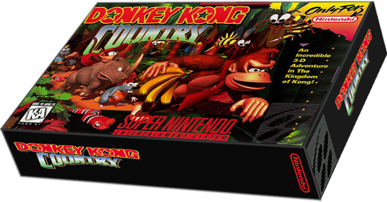 Donkey Kong Country - Super Nintendo Box Png (550x287), Png Download