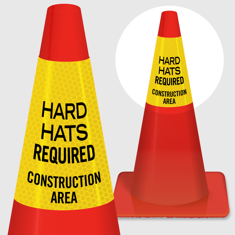 Hard Hats Required Construction Area Cone Collar - Wet Paint Cones (800x800), Png Download