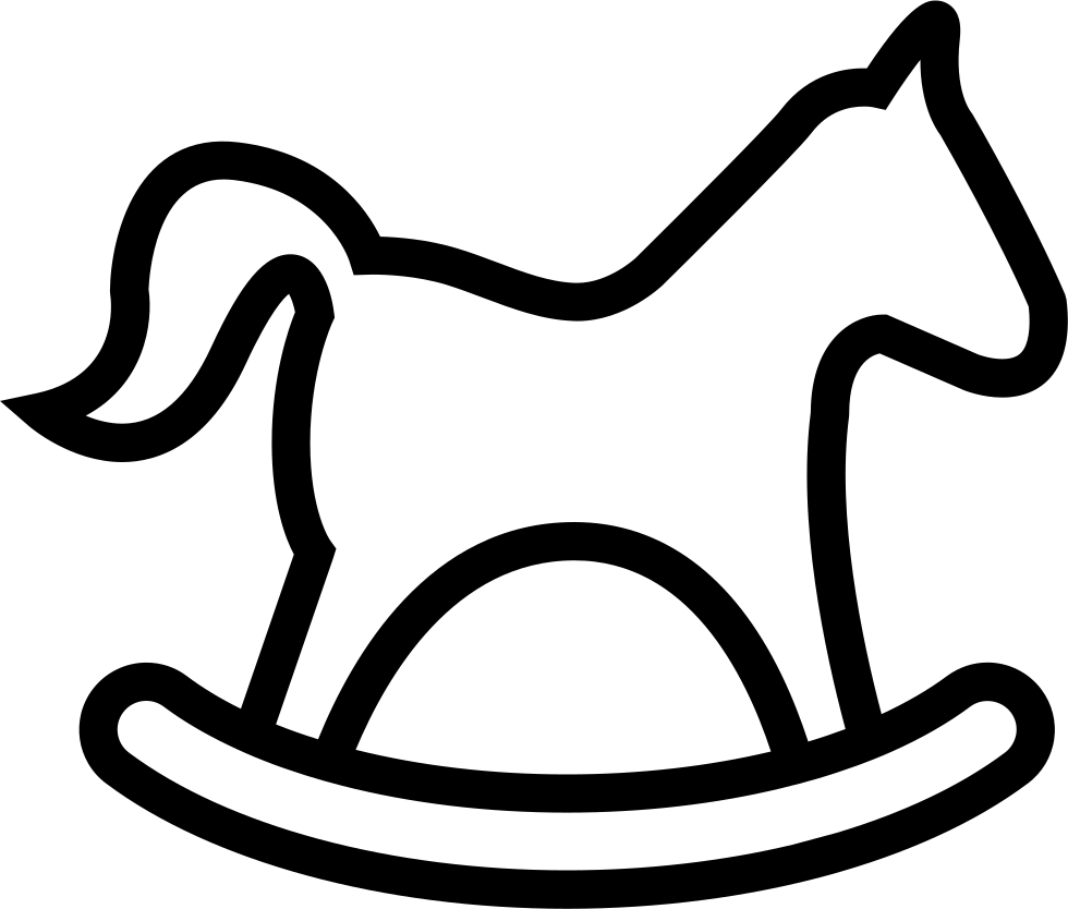 Horse Rocker Outline From Side View Comments - Caballito Mecedor Para Colorear (980x834), Png Download