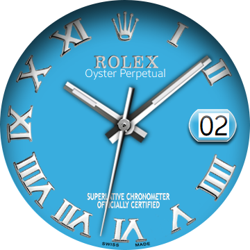 Baby Blue Rolex Roman Numerals - Clock (360x360), Png Download