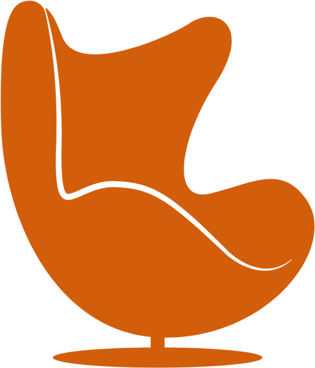 Egg Chair Icon Orange - Arne Jacobsen Egg Chair Poster (1000x1059), Png Download