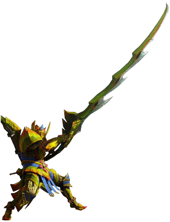 Mh4-long Sword Equipment Render 001 - Monster Hunter World Armes (809x960), Png Download