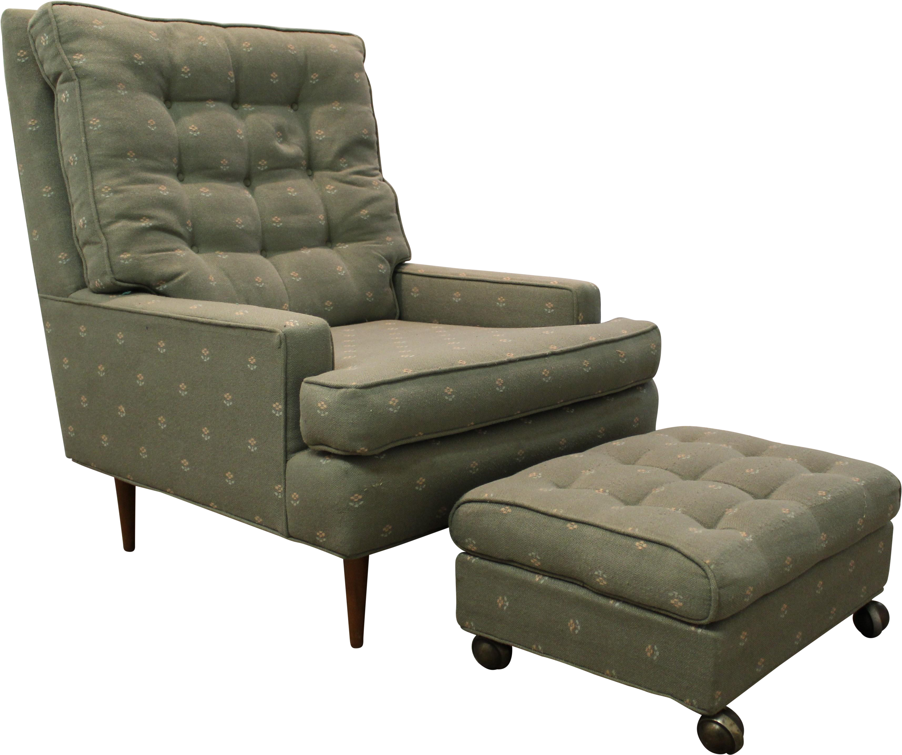 Full Size Of Mid Century Danish Modern Selig Arm Chair - Ottoman (3644x3166), Png Download