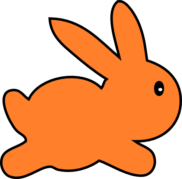 Orange Clipart Bunny - Orange Bunny Clipart (603x593), Png Download