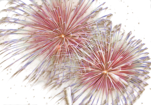 Fireworks - Салют На Прозрачном Фоне (500x350), Png Download