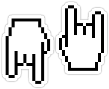 Devil Horns ×2 Sticker - Hand Cursor (375x375), Png Download
