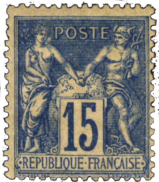 French Postage Stamp - French Stamp (514x598), Png Download