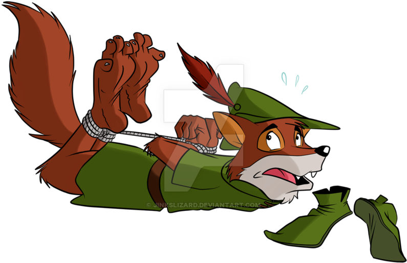 Robin Hood Trapped By Jinkslizard-d8mcg0t - Disney Robin Hood Feet (800x565), Png Download