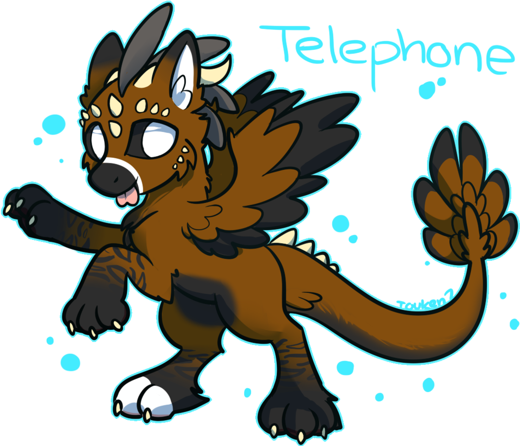 My Little Telephone By Touken2 On Deviantart - Telephone Dutch Angel Dragon Drawing (1024x892), Png Download