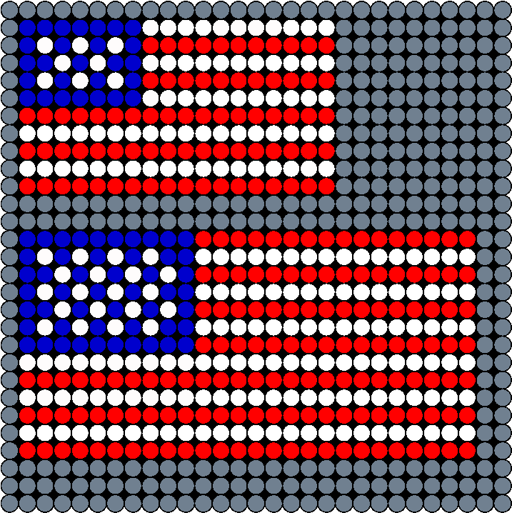 American Flag Small And Medium Perler Bead Pattern - Bead (770x767), Png Download