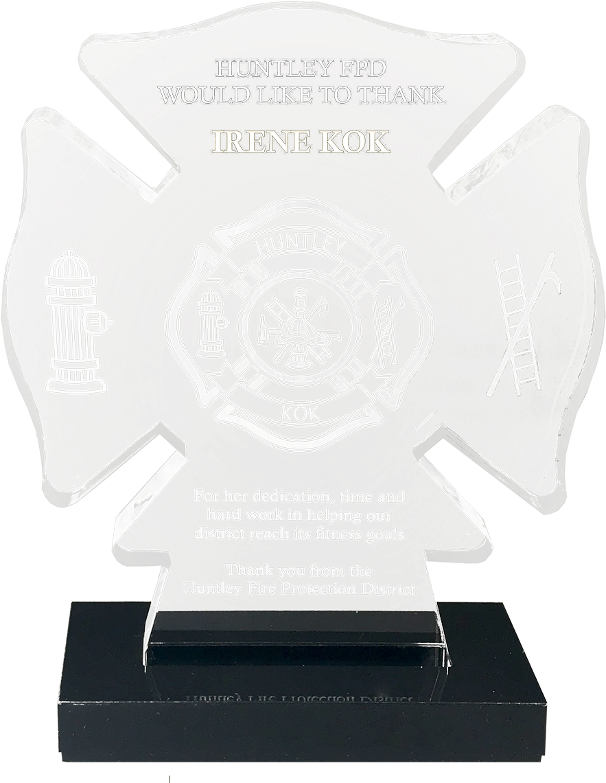Maltese Cross Acrylic Award - Trophy (914x1169), Png Download