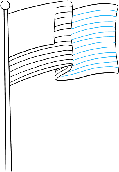 How To Draw American Flag - Drawing (680x678), Png Download