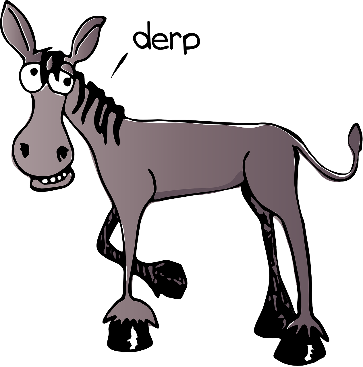 Donkey Free Png Transparent Background Images Free - Derpy Donkey Cartoon (632x640), Png Download