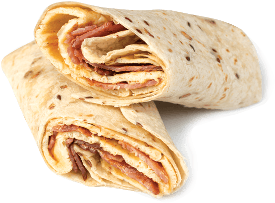 Bacon & Egg Wrap - Bacon, Egg And Cheese Sandwich (600x600), Png Download