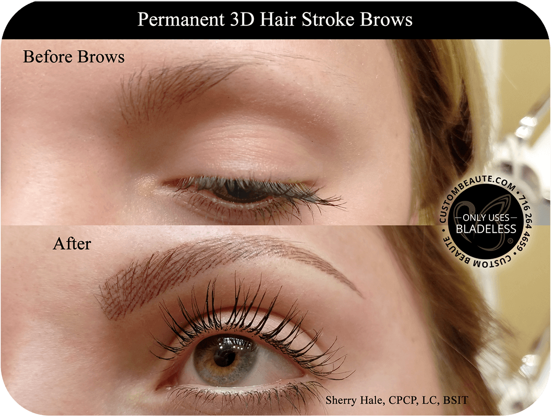 Permanent Brow Makeup - Best Eyebrow Makeup Before And After (1280x853), Png Download