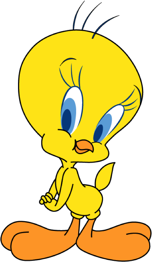 Tweety - Cartoon Characters In Yellow (608x899), Png Download