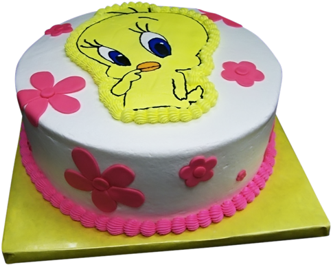 Tweety Bird Custom Birthday Cake - Tweety Bird Cakes Designs (500x500), Png Download