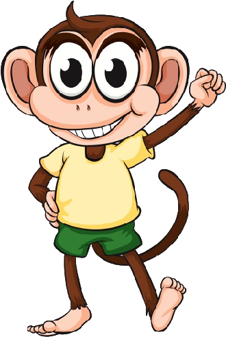 Funny Cartoon Monkey Swinging From Vine - Cartoon Monkeys (500x500), Png Download