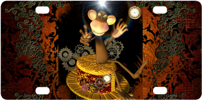 Steampunk, Funny Monkey Classic License Plate - Steampunk, Beautiful Heart Note Cards (500x500), Png Download