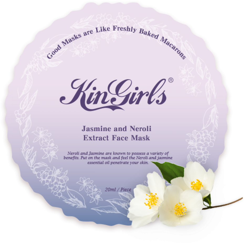 Kins Jasmine Neroli Extract Face Mask 20ml - Kingirls Maska W Płachcie Z Wyciągiem Z Jaśminu I Neroli (1000x1000), Png Download