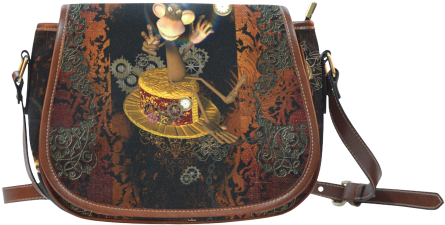 Steampunk, Funny Monkey Saddle Bag/small Full Customization - Steampunk, Funny Monkey Shower Curtain (500x500), Png Download