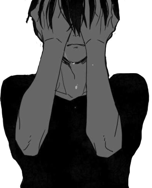 Грустные черно белые аниме картинки парней