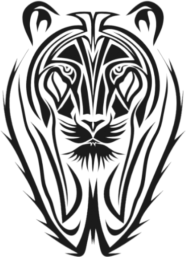 Tribal Tiger Tattoos Old Png Png Images - Angry Tiger Png White And Black (400x534), Png Download