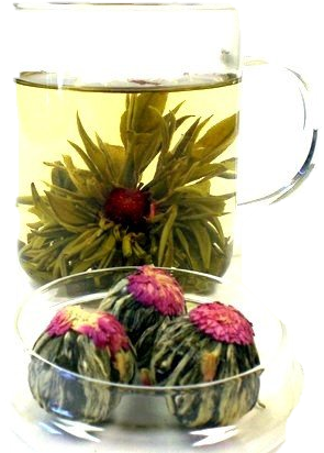 Jasmine Globe In Mug - Flowering Tea (500x433), Png Download