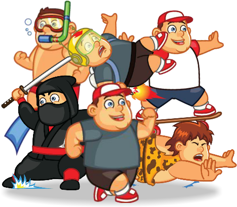 Sprites 2d Funny Fat Boy (600x500), Png Download
