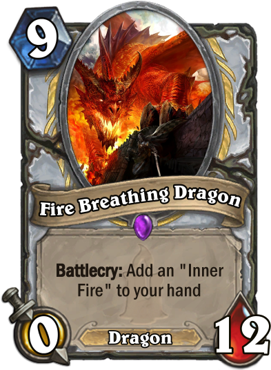 Fire Breathing Dragonset - Fan Made Hearthstone (400x543), Png Download