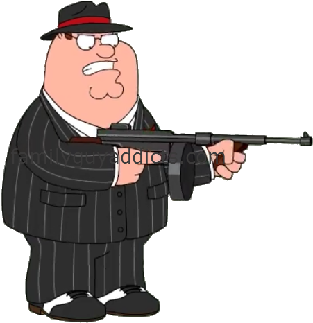 Fatfather Take Care Of Business Fatfather Fire Tommy - Cartoon With Gun Png (462x482), Png Download