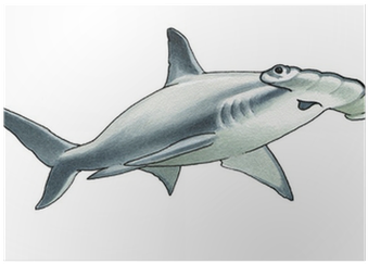 Hammerhead Shark Cartoon (400x400), Png Download
