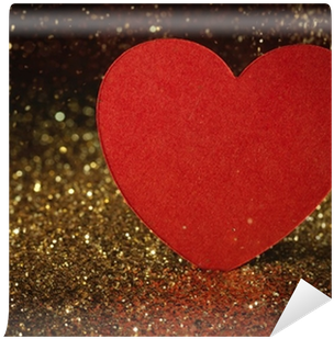 Glitter Background With Red Paper Heart Wall Mural - Mural (400x400), Png Download