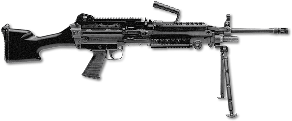 Fn M249 Squad Automatic Weapon - Fn Saw (1000x458), Png Download